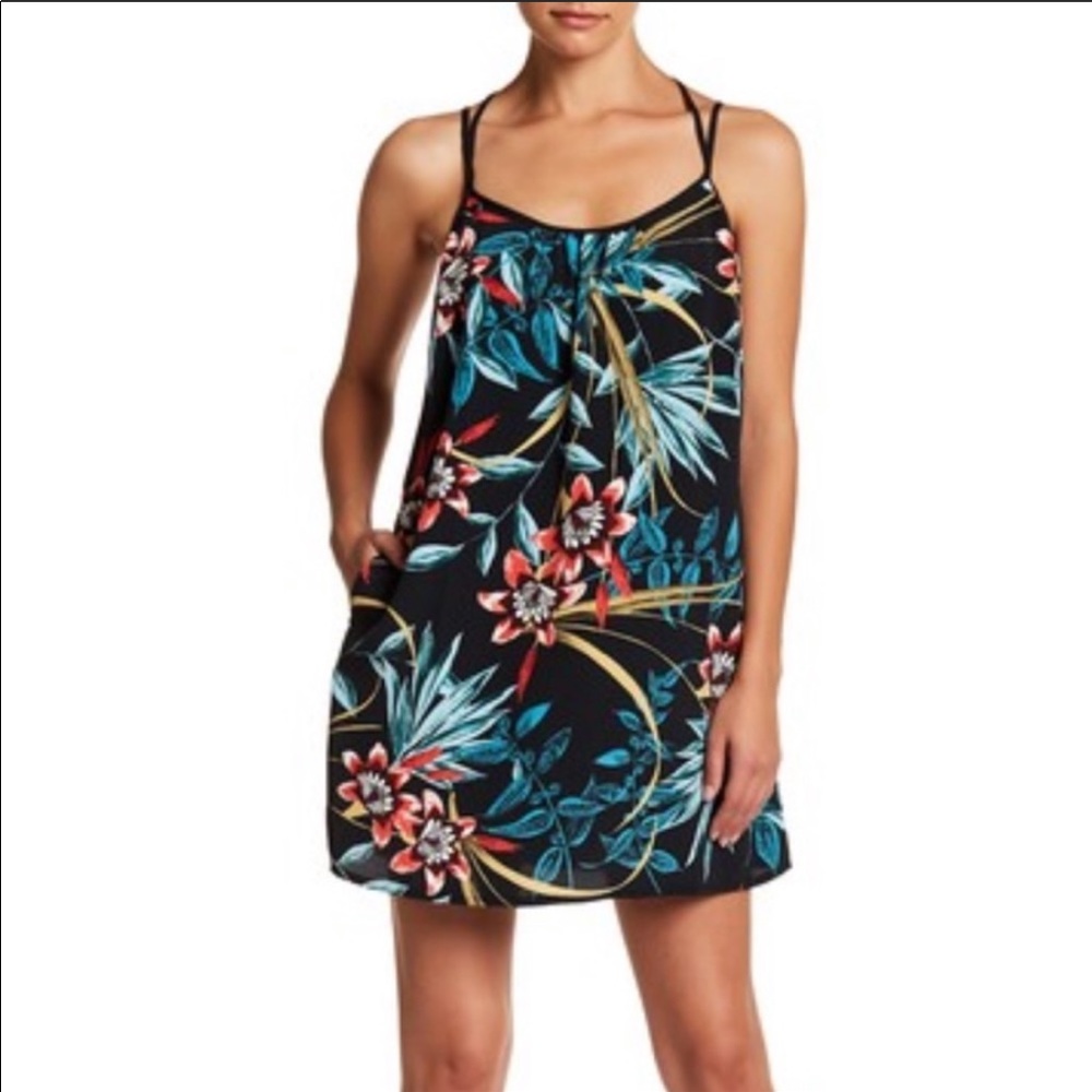 Band of Gypsies Floral Hawaiian Dress black small